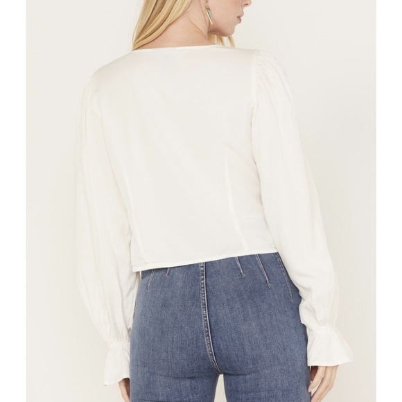 NWT Wrangler Retro Women's Button Front with Crochet Detail Blouse. - Picture 6 of 16